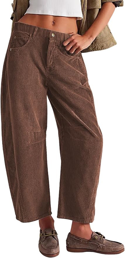 Damen Bequeme und stylische Palazzo-Hosen mit seitlichen Taschen EB