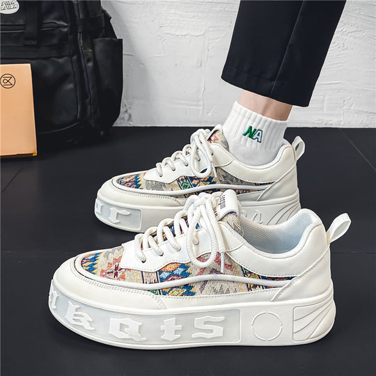 Damen Freizeit-Sneaker mit modischem Design und hohem Plateau EB
