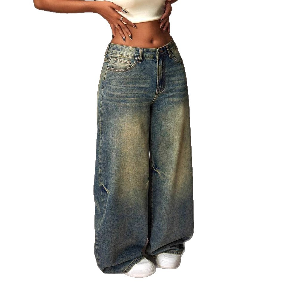 Damen Weite Bootcut-Jeans im lässigen Oversized-Schnitt EB
