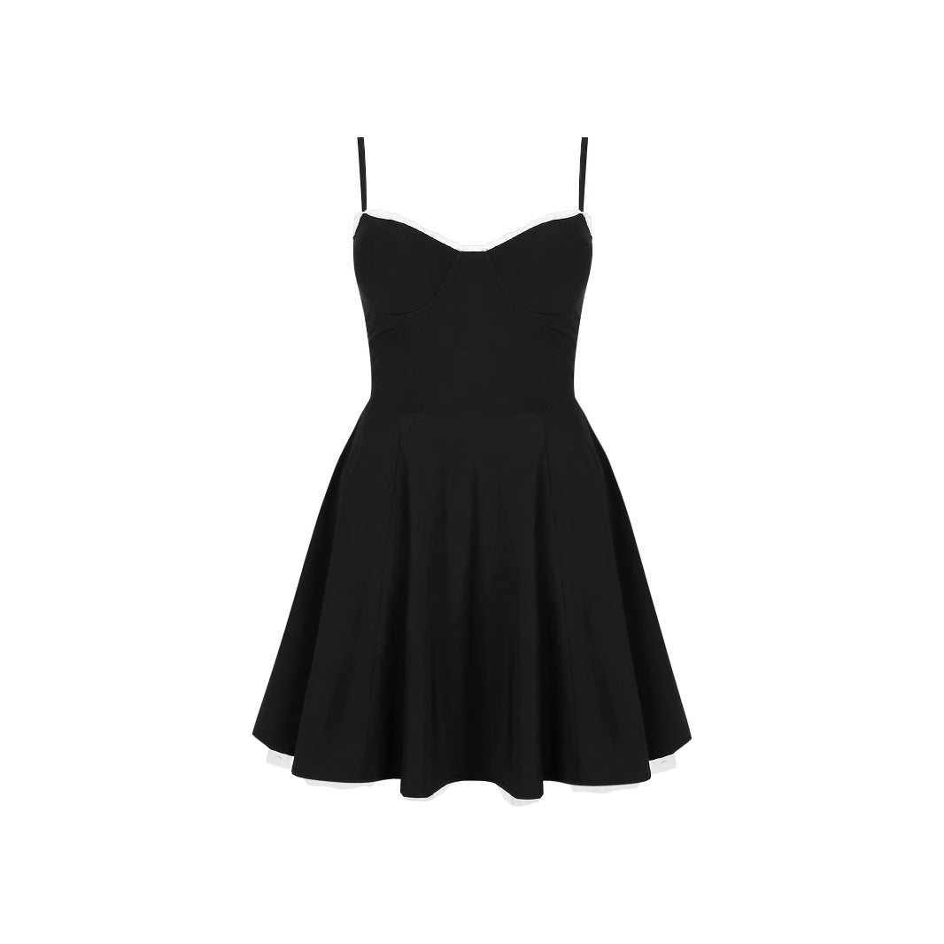 Damen A-Linien Kleid mit verführerischem Cup-Oberteil und schwingendem Rock EB