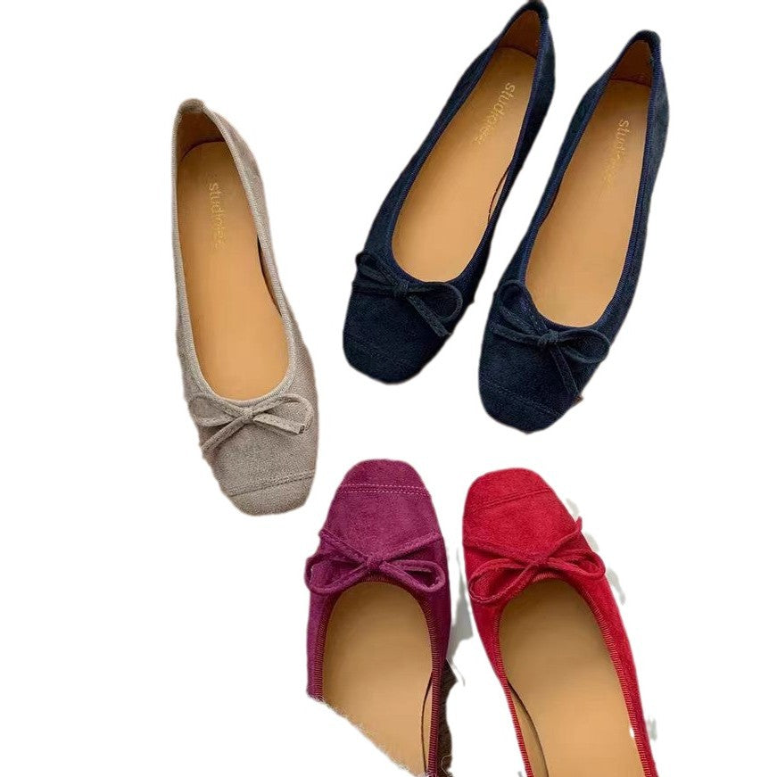 Damen Ballerinas mit runder Spitze und verspieltem Schleifendetail EB