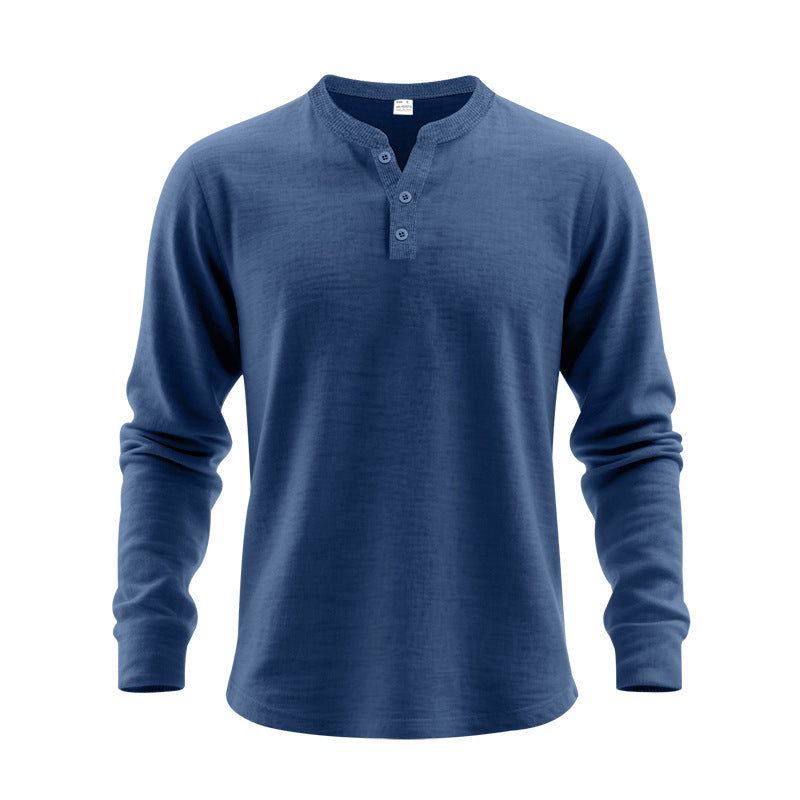 Herren Langarm-Henley-Shirt aus weichem Baumwollmix EB