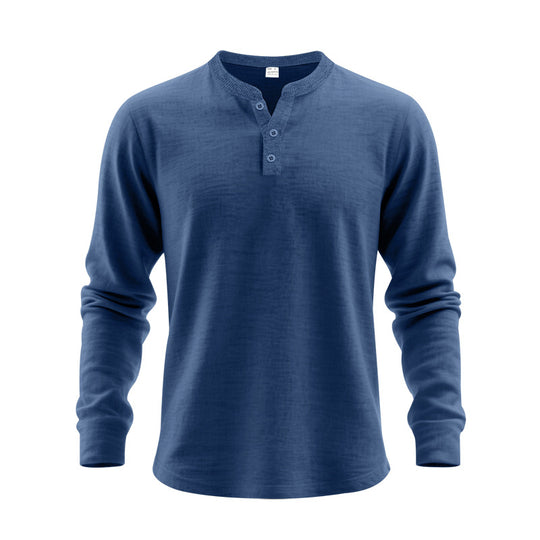 Herren Langarm-Henley-Shirt aus weichem Baumwollmix EB