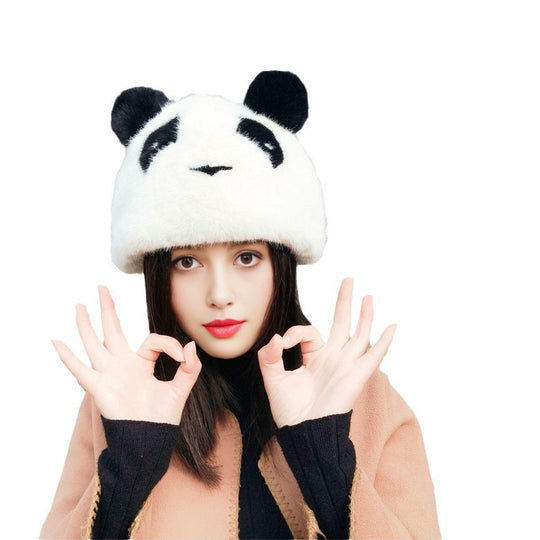 Damen Kuschelige Panda-Mütze EB