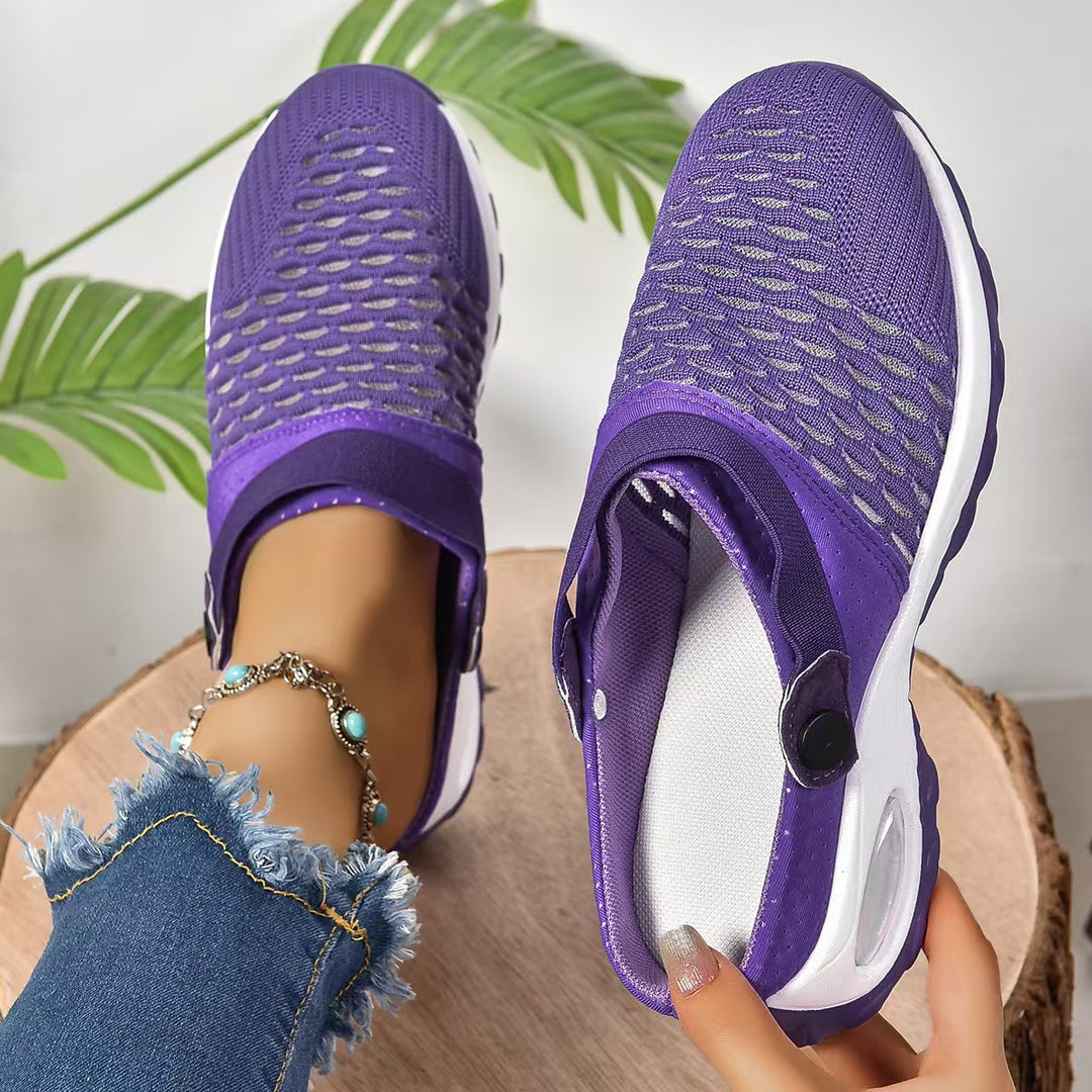 Damen Atmungsaktive Slip-On Freizeitschuhe mit elastischem Riemen EB