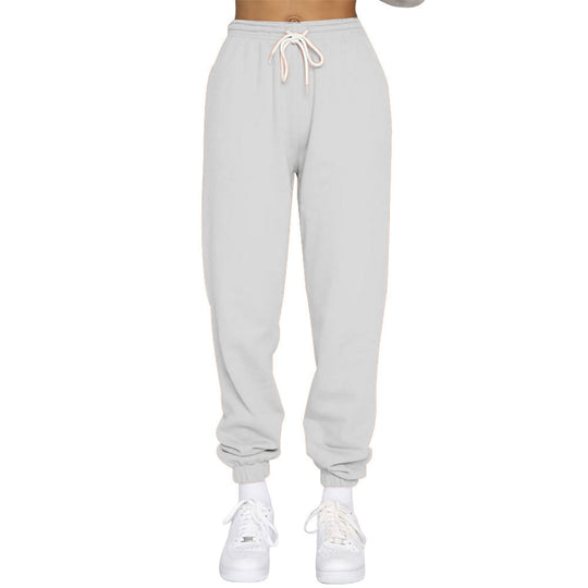 Damen nan High‑Waist Relax-Jogginghose mit elastischem Komfortbund, Kordelzug und gerippten Knöchelbündchen EB