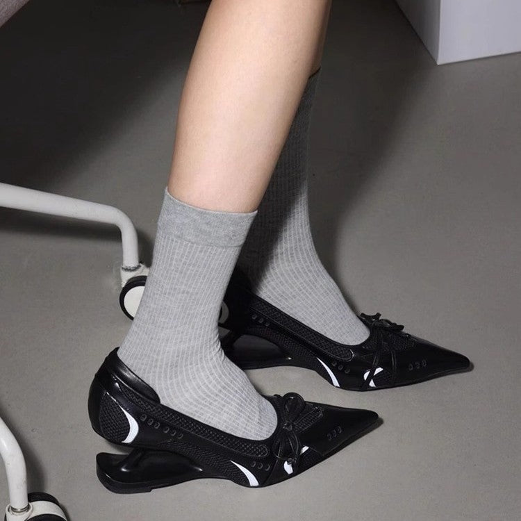 Damen elegante Slingback-Ballerinas mit raffinierter Schleifenapplikation und komfortablem Fußbett EB