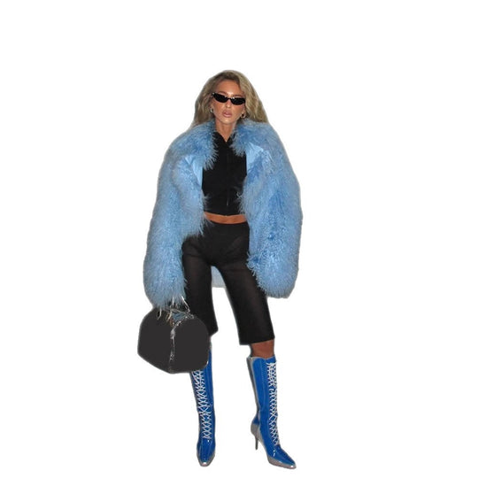 Damen Kunstfelljacke mit oversized Schnitt EB