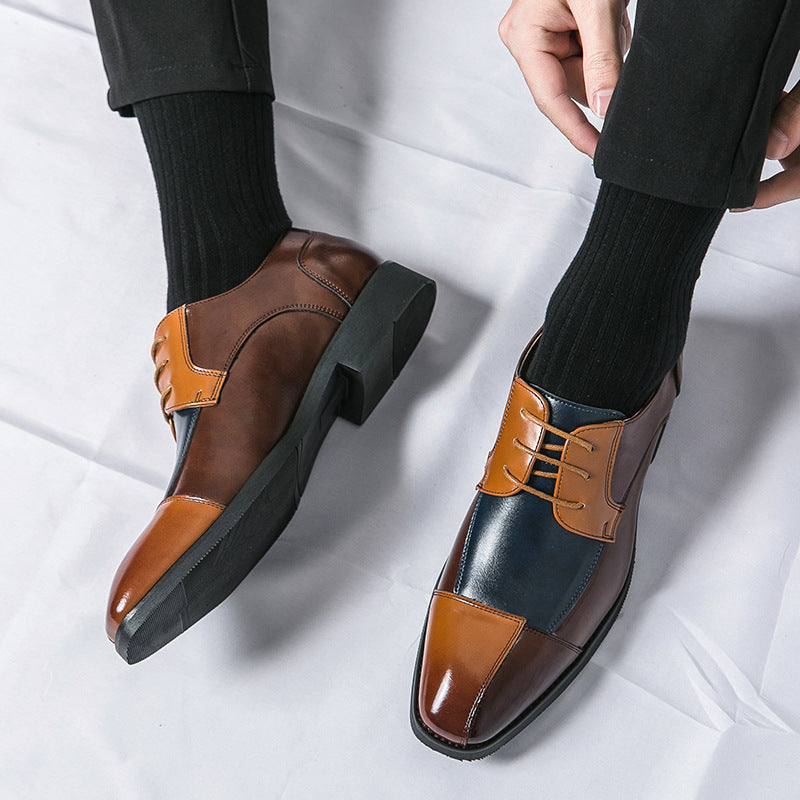 Herren Elegante Halbschuhe mit eleganter zweifarbiger Lederoptik EB