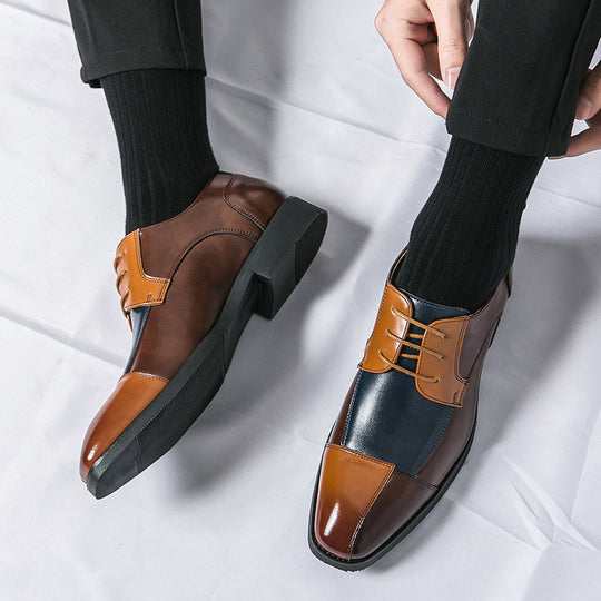 Herren Elegante Halbschuhe mit eleganter zweifarbiger Lederoptik EB