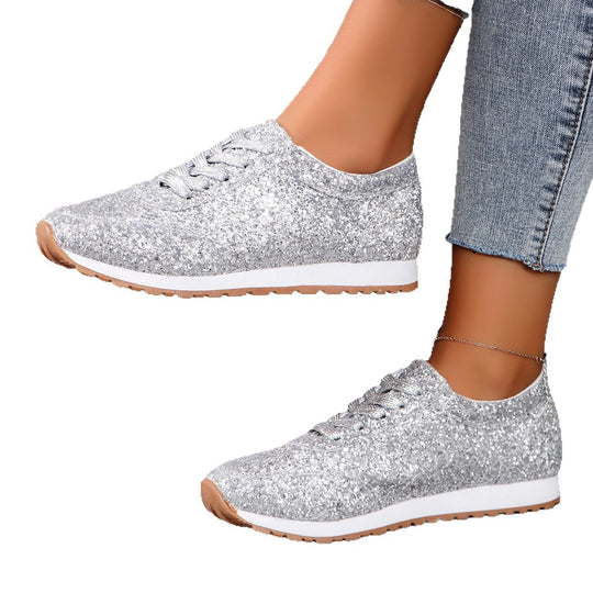 Damen Glitzernde Lauf-Sneaker mit gepolsterter Sohle EB