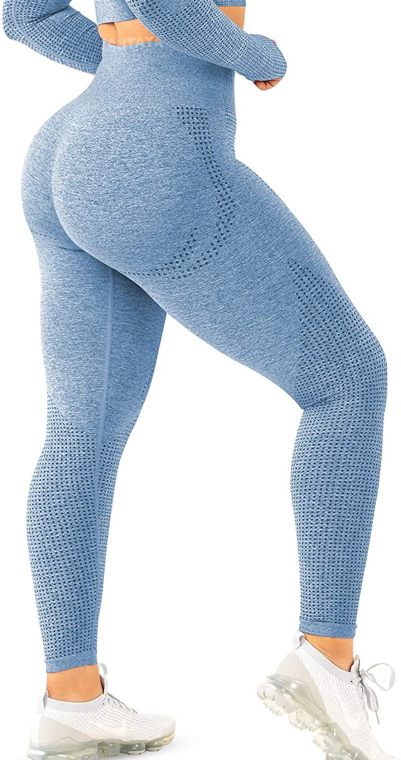 Damen Hohe Performance Fitnessleggings mit strukturierter Oberfläche EB
