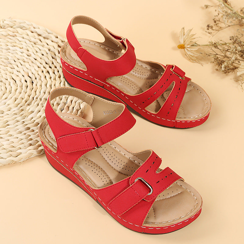 Damen Wedge-Sandalen mit anatomisch geformtem Fußbett und verstellbarem Riemen EB
