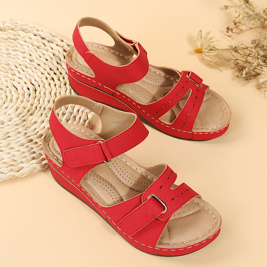 Damen Wedge-Sandalen mit anatomisch geformtem Fußbett und verstellbarem Riemen EB
