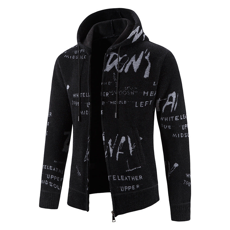 Herren modische Kapuzenjacke mit kreativem Print EB