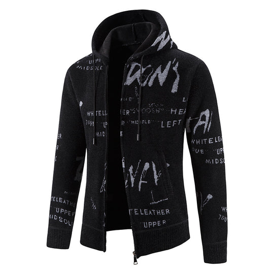 Herren modische Kapuzenjacke mit kreativem Print EB