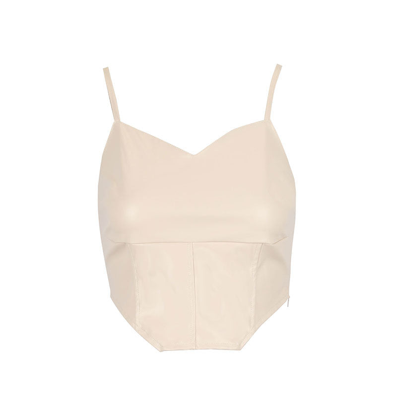 Damen Cropped Top mit elegantem V-Ausschnitt und figurbetonter Passform EB