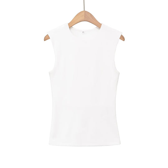 Damen ärmelloses Oberteil mit strukturiertem Look und hochwertiger Baumwolle EB