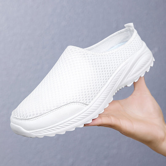 Damen Atmungsaktive Slip-On Freizeitschuhe mit flexiblem Gummiboden EB