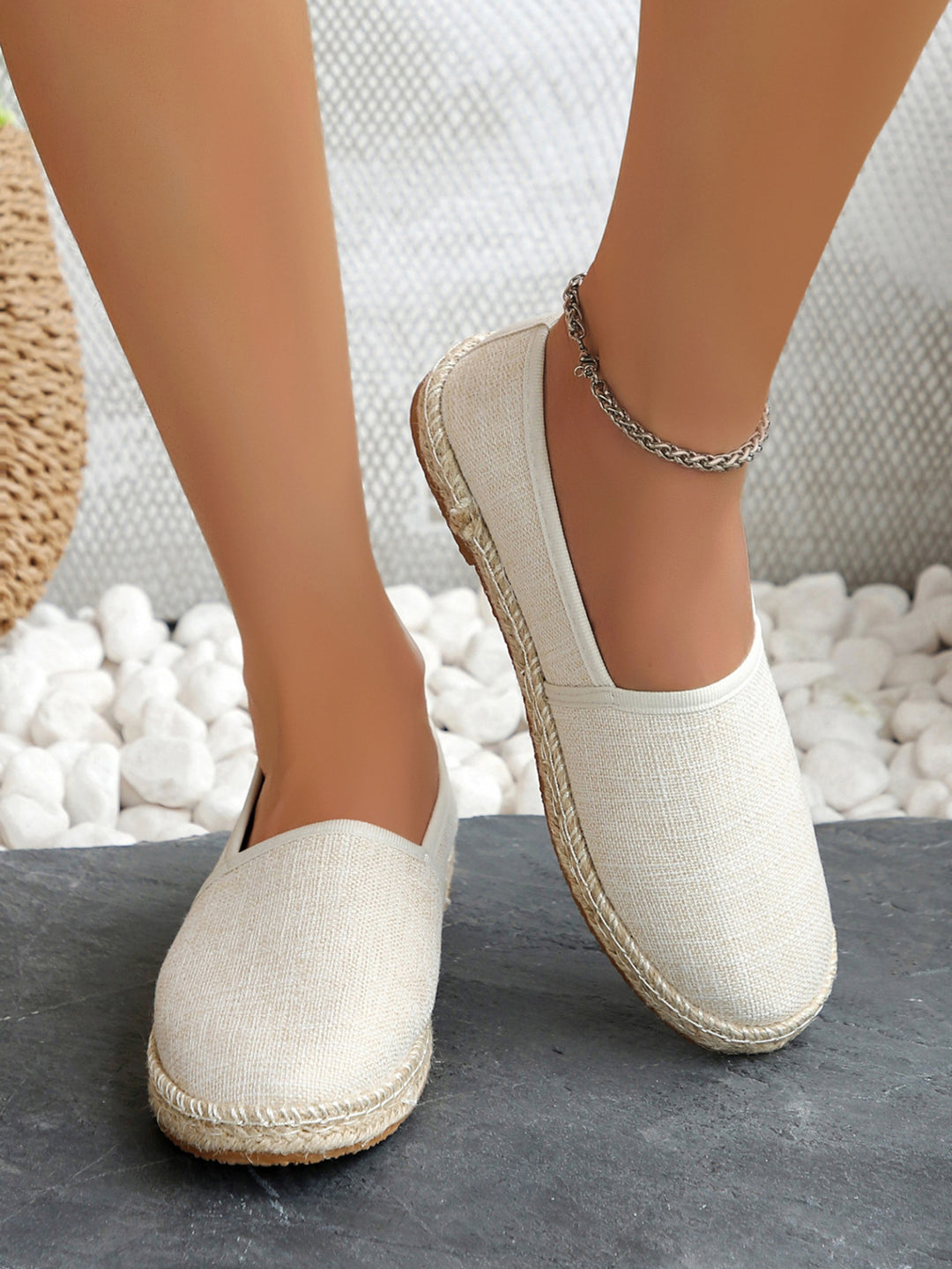 Damen Espadrilles mit elastischem Obermaterial und komfortabler Sohle EB