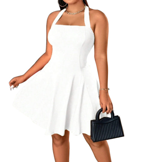 Damen A-Linien Kleid mit schulterfreiem Design und elegantem Schnitt EB