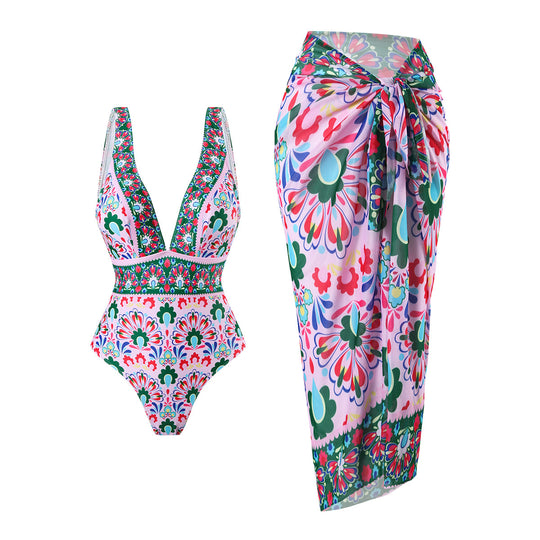 Damen Badeanzug und Wickelrock EB