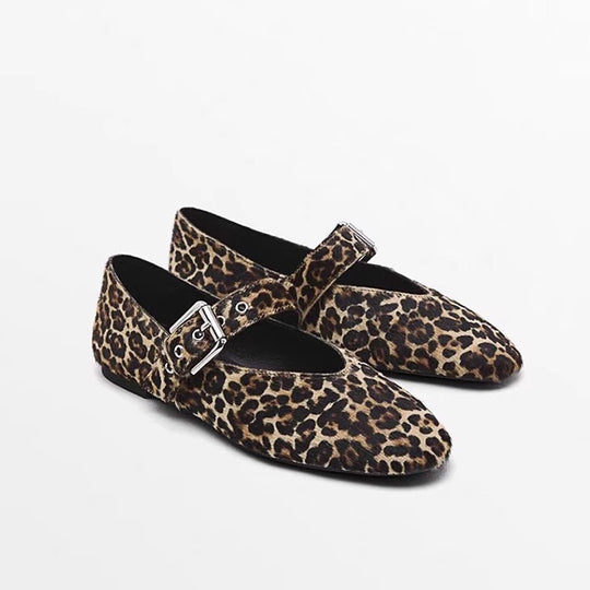 Damen Ballerinas mit verstellbarem Riemendesign und elegantem Schnallenakzent EB