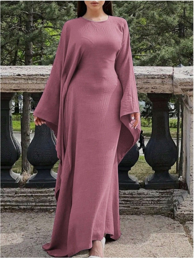 Damen Elegantes Maxikleid mit weiten Ärmeln und lockerem Schnitt EB