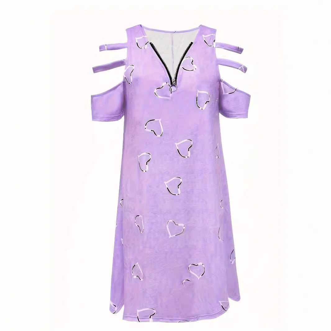 Damen Kleid mit Herzmotiv und seitlichen Cut-Outs EB