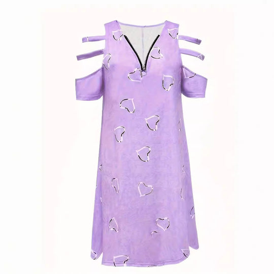 Damen Kleid mit Herzmotiv und seitlichen Cut-Outs EB