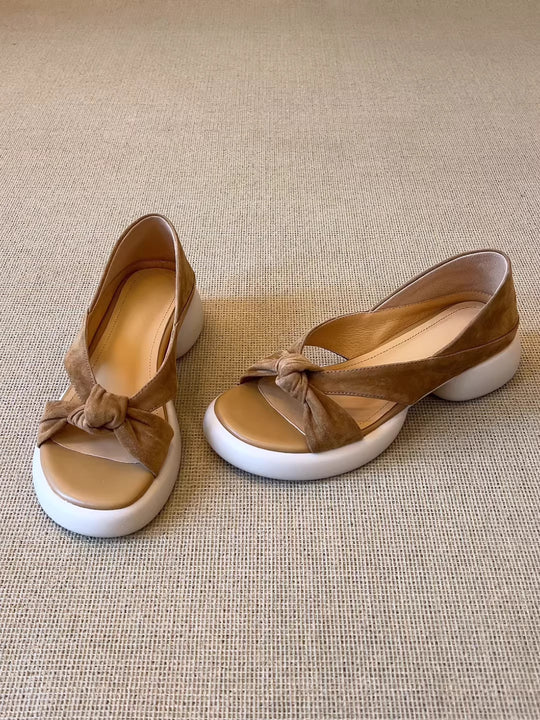 Damen Sandalen mit dekorativem Knoten und komfortabler Sohle EB