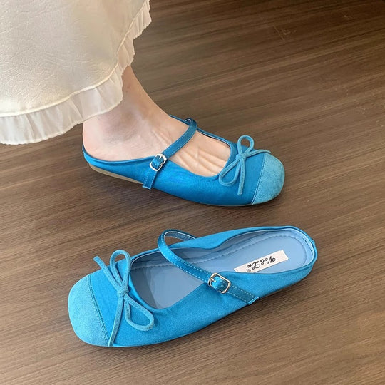 Damen Ballerinas mit modischem Riemchen und eleganter Schleifenapplikation EB
