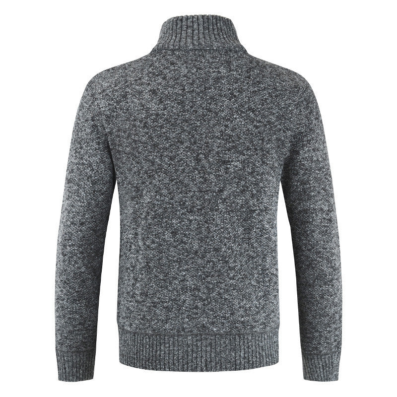 Herren Strickjacke mit hohem Kragen und seitlichen Taschen EB