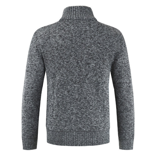 Herren Strickjacke mit hohem Kragen und seitlichen Taschen EB