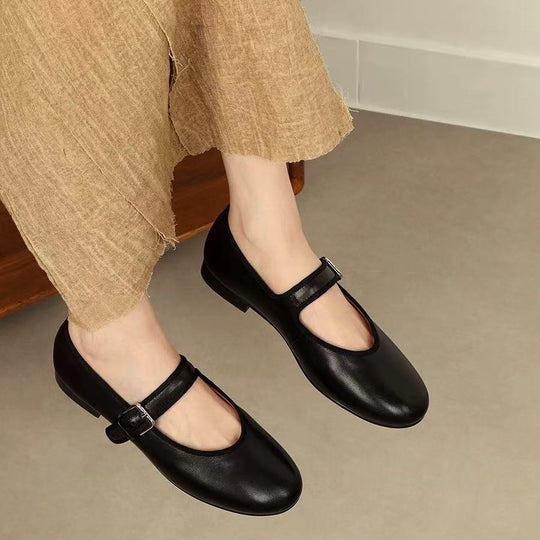 Damen elegante Ballerinas mit modischem Riemchen EB