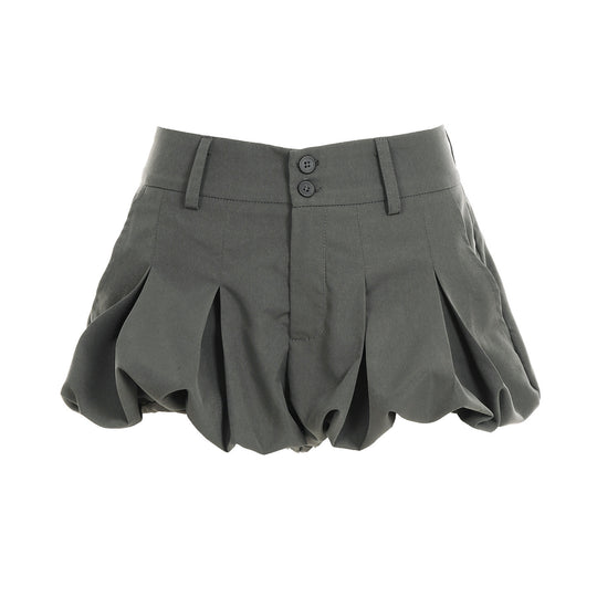 Damen Modische Falten-Shorts mit temperamentvollem Schnitt EB