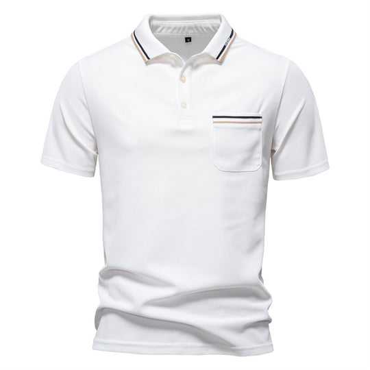 Herren nan modernes Poloshirt mit aufgesetzter Brusttasche und Kontrastbesatz am Polokragen EB
