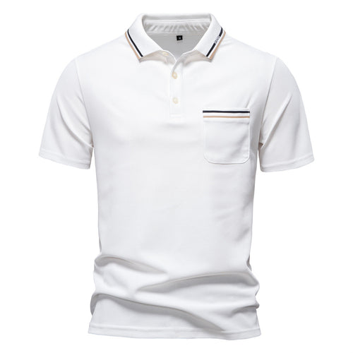 Herren nan modernes Poloshirt mit aufgesetzter Brusttasche und Kontrastbesatz am Polokragen EB