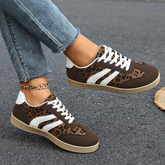 Damen Sneakers im Leopardenmuster mit bequemer Sohle EB