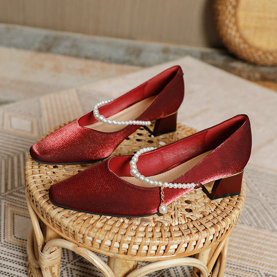 Damen schicke Pumps mit verzierten Riemen EB