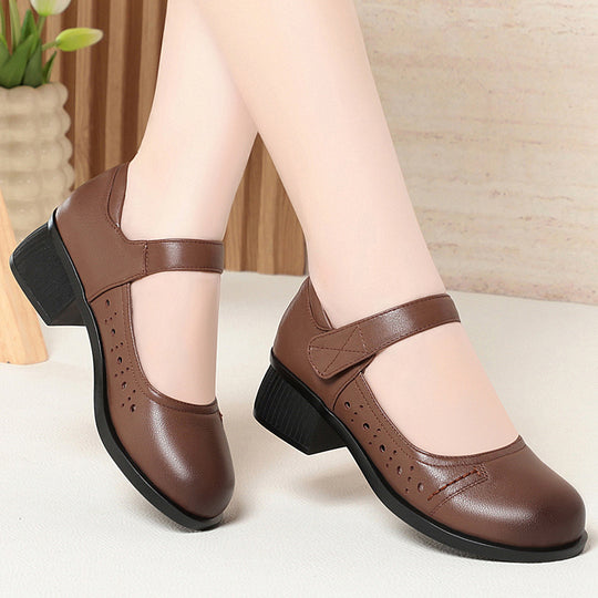 Damen Mary Jane Schuhe mit bequemer Sohle und verstellbarem Riemen EB