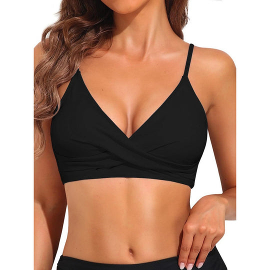 Damen Sportliches Bikini-Oberteil mit Wickel-Design EB