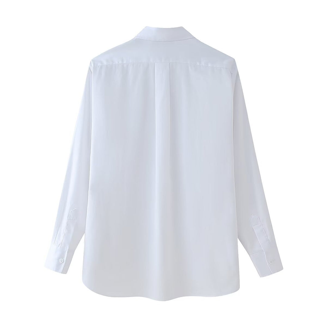 Damen geschickt gestaltete Bluse mit floralen Applikationen EB
