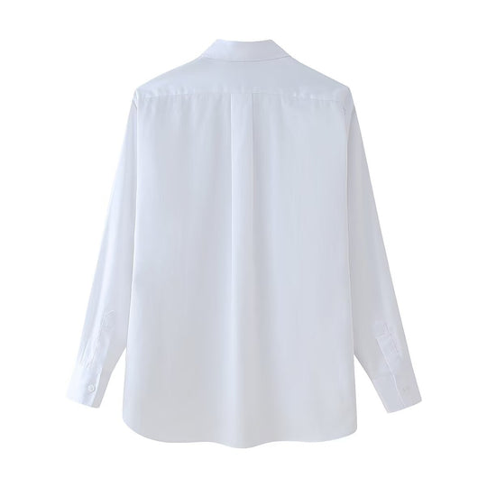 Damen geschickt gestaltete Bluse mit floralen Applikationen EB