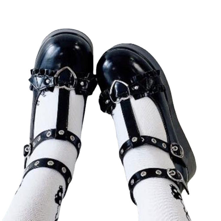 Damen Plateau-Schuhe mit modischem Riemen-Detail und robustem Profil EB