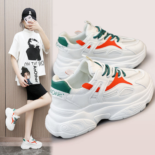Damen Sportliche Sneakers mit atmungsaktiver Mesh-Oberfläche und stabiler Sohle EB