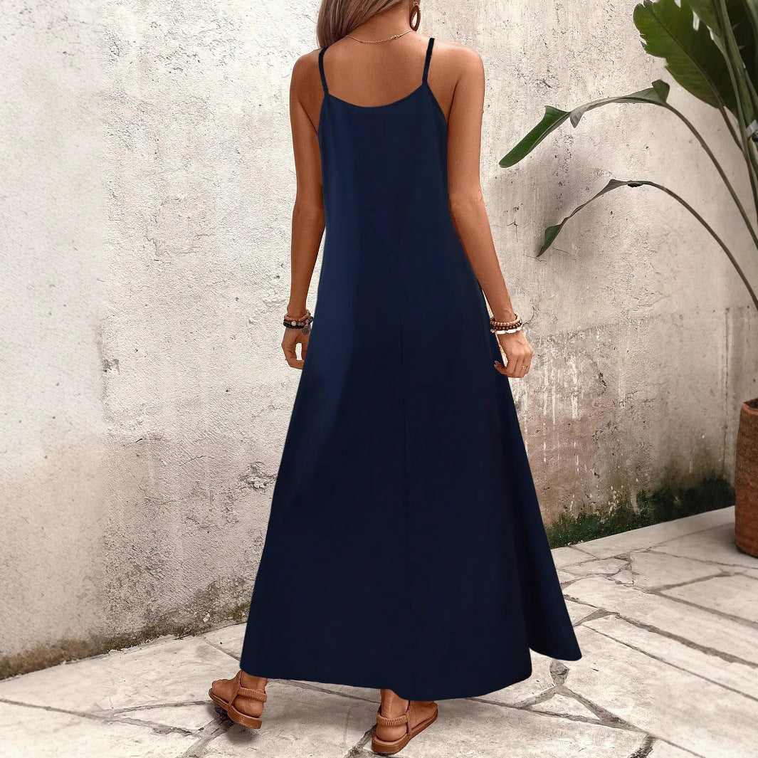 Damen Sommerliches Maxikleid mit buntem Blattdruck EB