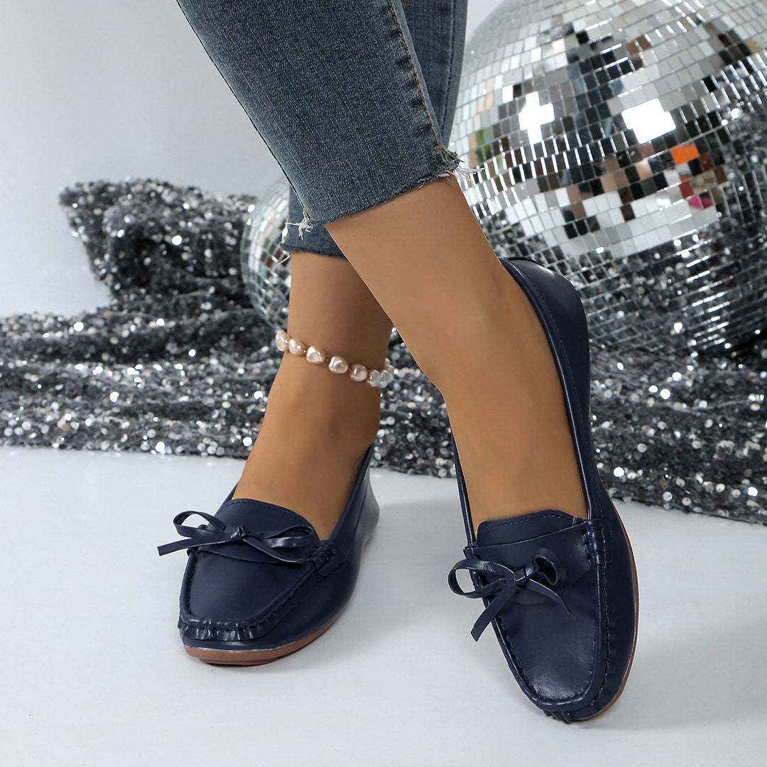 Damen Mokassins mit elegantem Schleifen-Detail und bequemer Sohle EB
