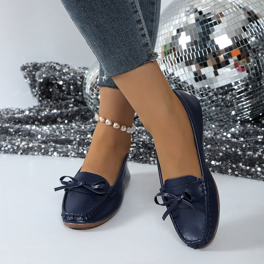 Damen Mokassins mit elegantem Schleifen-Detail und bequemer Sohle EB