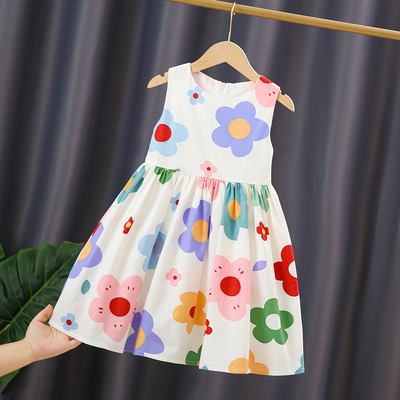 Mädchen Sommerkleid mit buntem Punkten-Design EB